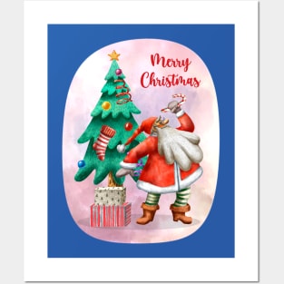 Santa is ready to share Christmas gifts Posters and Art